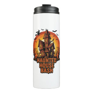Haunted House Party Vintage Engraving Halloween De Thermal Tumbler