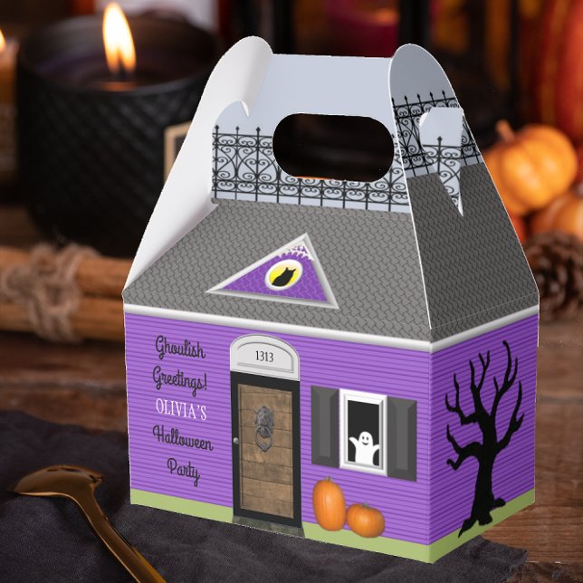 Haunted House Personalised Halloween Favour Box (Creator Uploaded)