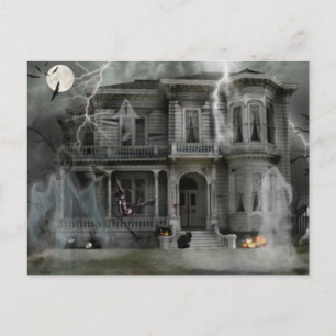 Haunted house postcard