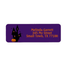 Haunted House Pumpkin Fun Halloween Custom Address