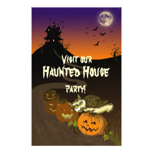 Haunted House pumpkin owl Flyer