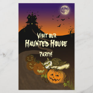 Haunted House pumpkin owl Flyer