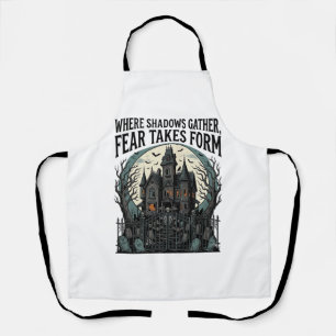 Haunted House Quote Shirt Vintage Gothic Cemetery  Apron