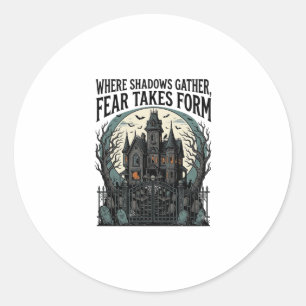 Haunted House Quote Shirt Vintage Gothic Cemetery Classic Round Sticker