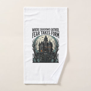 Haunted House Quote Shirt Vintage Gothic Cemetery Hand Towel