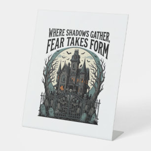 Haunted House Quote Shirt Vintage Gothic Cemetery Pedestal Sign