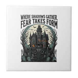 Haunted House Quote Shirt Vintage Gothic Cemetery  Tile
