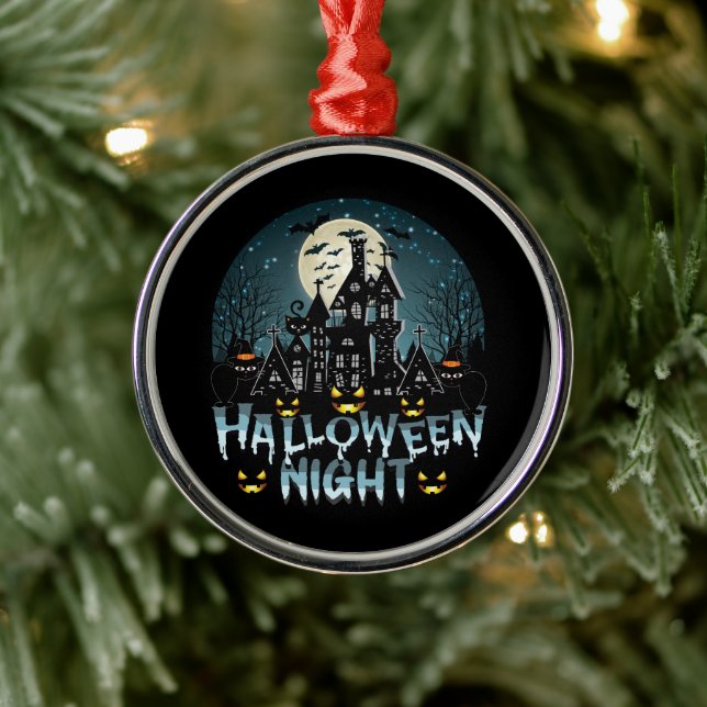 Haunted House, Scary Halloween Night Metal Tree Decoration (Tree)