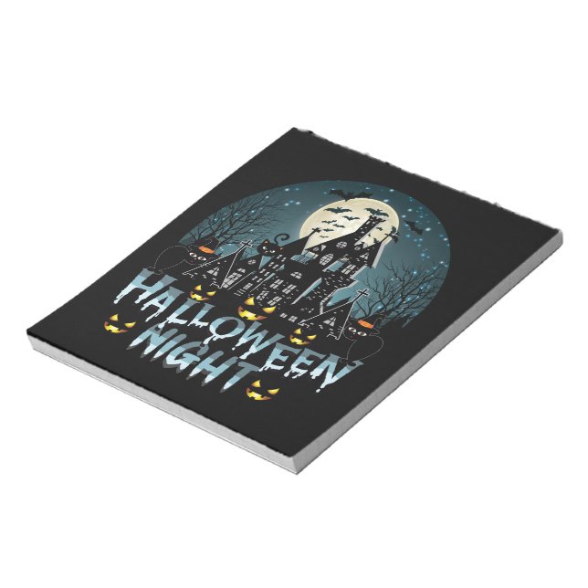 Haunted House, Scary Halloween Night Notepad (Rotated)
