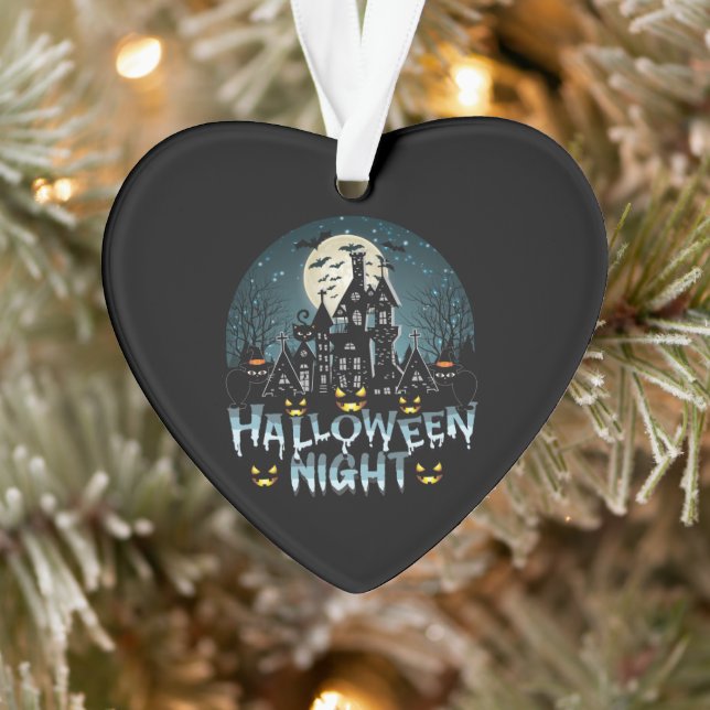 Haunted House, Scary Halloween Night Ornament (Tree)