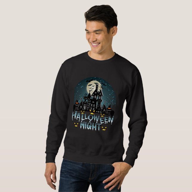 Haunted House, Scary Halloween Night Sweatshirt (Front Full)