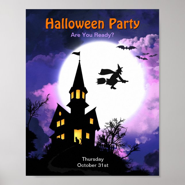 Haunted House Scary Halloween Party Poster (Front)