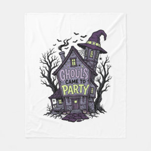 Haunted House Shirt Cute Spooky Party Halloween De Fleece Blanket