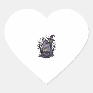 Haunted House Shirt Cute Spooky Party Halloween De Heart Sticker