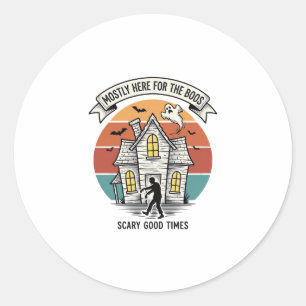 Haunted House Shirt Funny Vintage Halloween Scare Classic Round Sticker