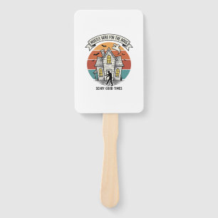 Haunted House Shirt Funny Vintage Halloween Scare  Hand Fan