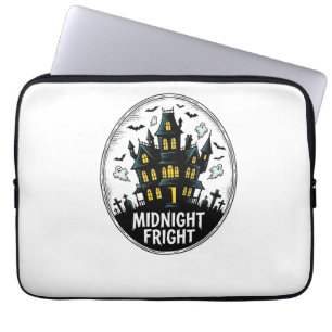 Haunted House Shirt Scary Night Halloween Vector_1 Laptop Sleeve