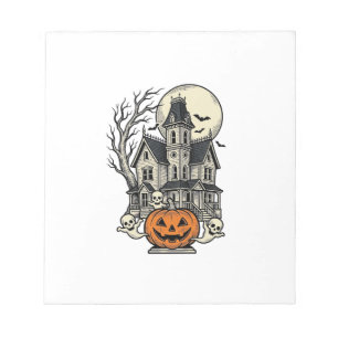 Haunted House Shirt Vintage Engraving Halloween De Notepad