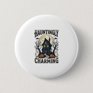 Haunted House Shirt Vintage Halloween Cottage Desi 6 Cm Round Badge
