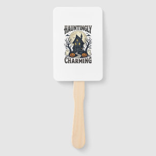 Haunted House Shirt Vintage Halloween Cottage Desi Hand Fan