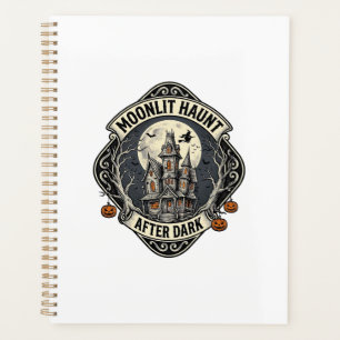 Haunted House Shirt Vintage Halloween Moon Witch D Planner