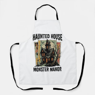 Haunted House Shirt Vintage Monster Manor Design Apron