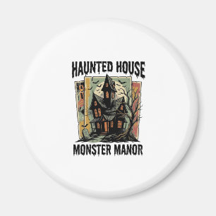 Haunted House Shirt Vintage Monster Manor Design Magnet