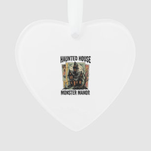 Haunted House Shirt Vintage Monster Manor Design Ornament