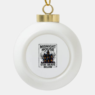Haunted House Shirt Vintage Spooky Night Design_1 Ceramic Ball Christmas Ornament
