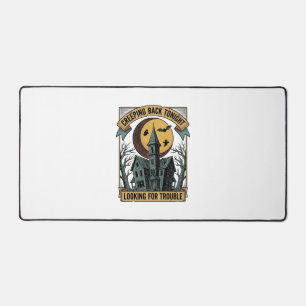 Haunted House Shirt with Engraved Spooky Manor Moo Desk Mat
