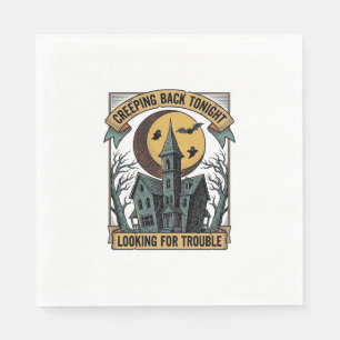 Haunted House Shirt with Engraved Spooky Manor Moo Napkin