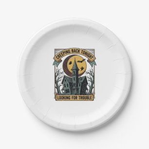 Haunted House Shirt with Engraved Spooky Manor Moo Paper Plate