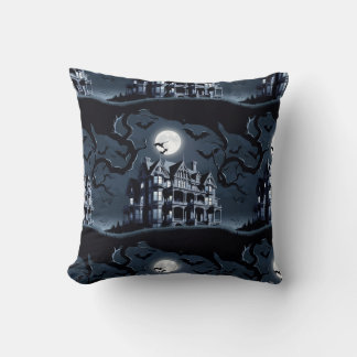 Haunted House Silhouette Cushion