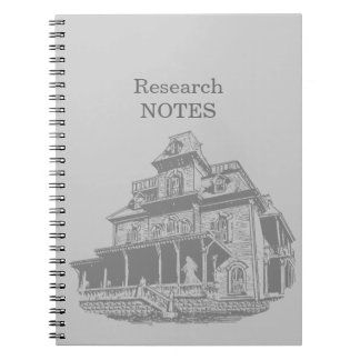 Haunted House Sketch Spiral Notebook