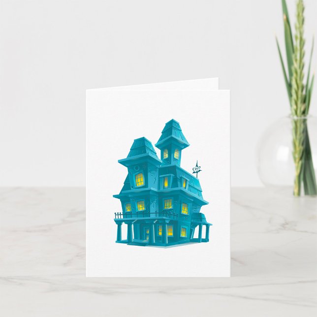 Haunted House Spooky Halloween Ghost Mansion Card (Creator Uploaded)