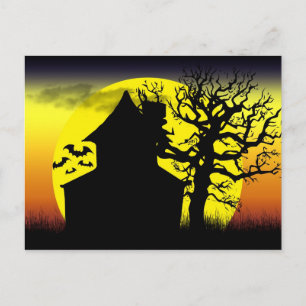 Haunted House Sunset Postcard