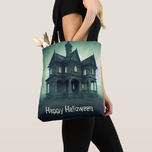 Haunted House Tote Bag (Close Up)