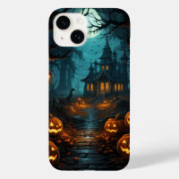 Haunted House Under Moonlit Halloween