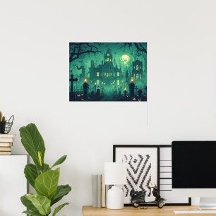 Haunted House under the Moonlight Poster