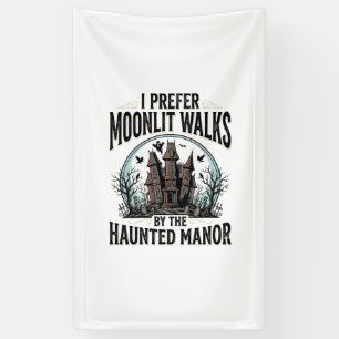Haunted House Walks Funny Vintage Halloween Tee Banner