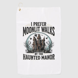 Haunted House Walks Funny Vintage Halloween Tee Golf Towel