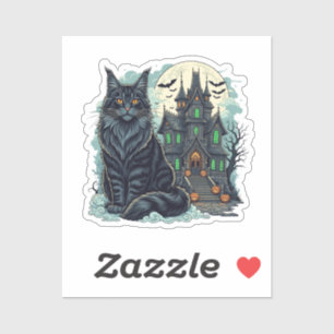 Haunted House Watcher – Maine Coon Halloween