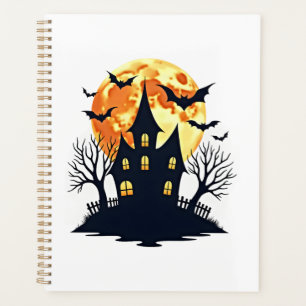 Haunted House with Bats � Spooky Halloween Tee Planner
