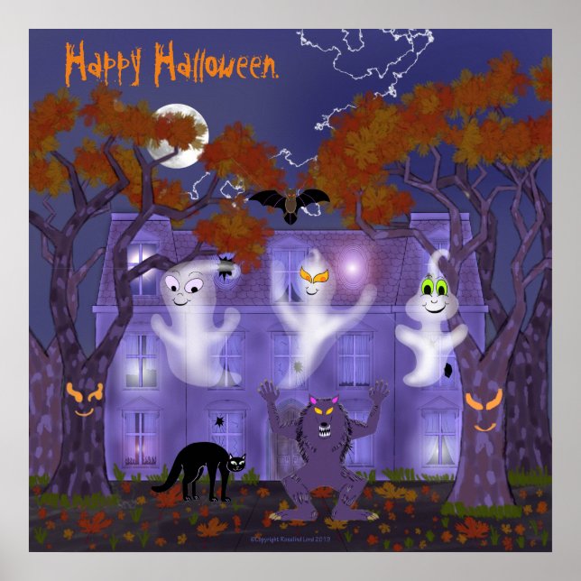 Haunted House with Orbs Poster (Front)