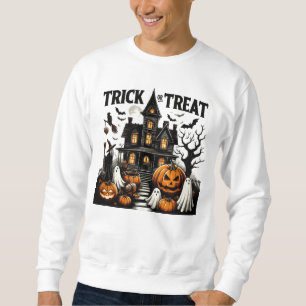 Haunted house with pumpkins & ghosts! sweatshirt
