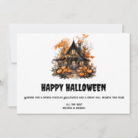 Haunted House with Pumpkins Halloween