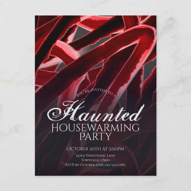 Haunted Housewarming Halloween Party Invitation Postcard (Front)