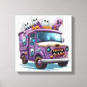 Haunted Ice Cream Truck Canvas Print