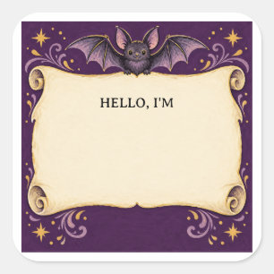 Haunted Introductions Halloween Name Stickers