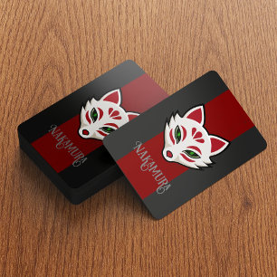 Haunted Japanese Fox Spirit Mask- Personalised Playing Cards